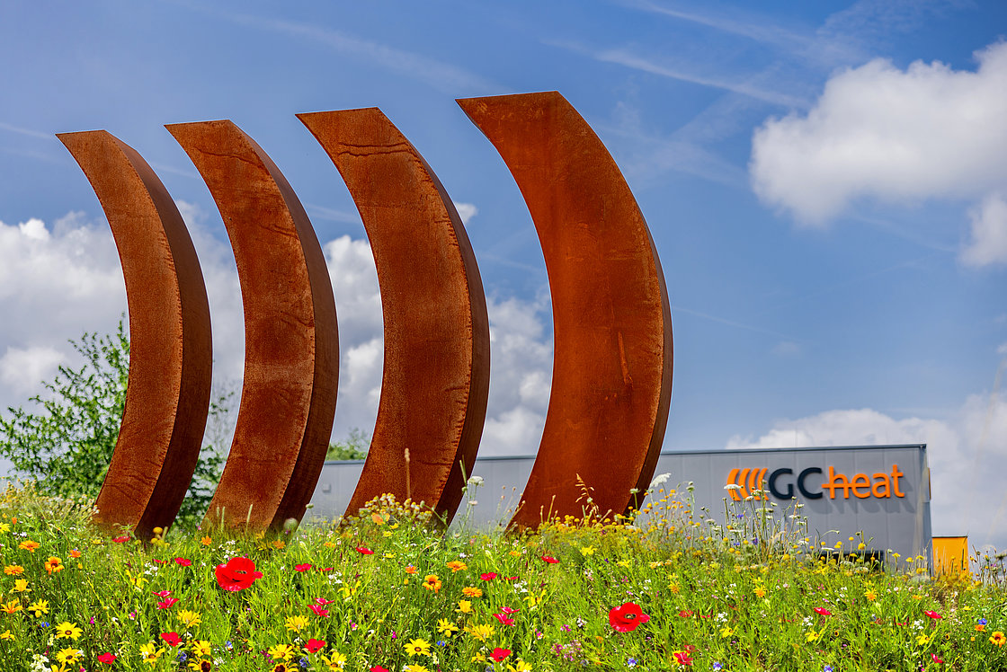 GC-heat Skulptur am Kreisverkehr Waldbröl